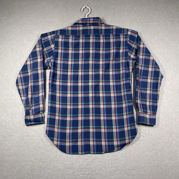 VTG Pendleton Shirt Mens Medium Blue Multicolored Check Virgin Wool Made in USA - Picture 4 of 6